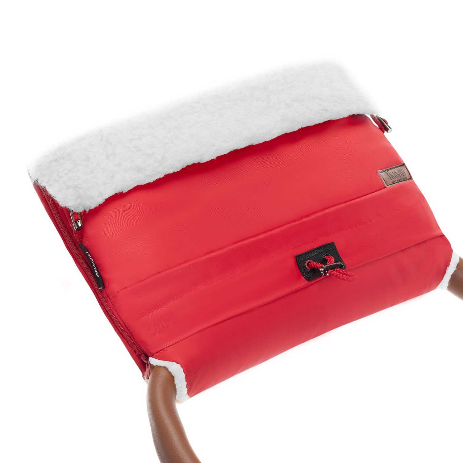 Муфта меховая для коляски Nuovita Alaska Bianco Rosso Красный