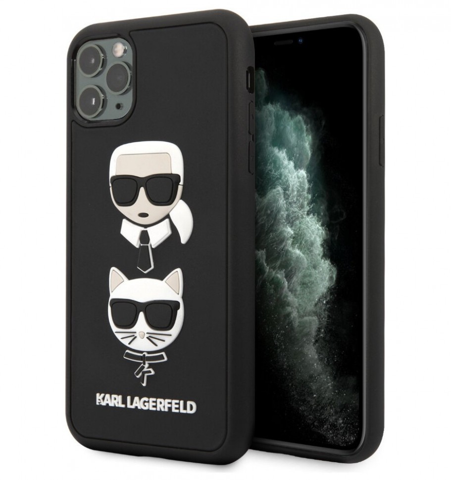 фото Чехол cg mobile karl lagerfeld 3d rubber karl and choupette iphone 11 pro max черный