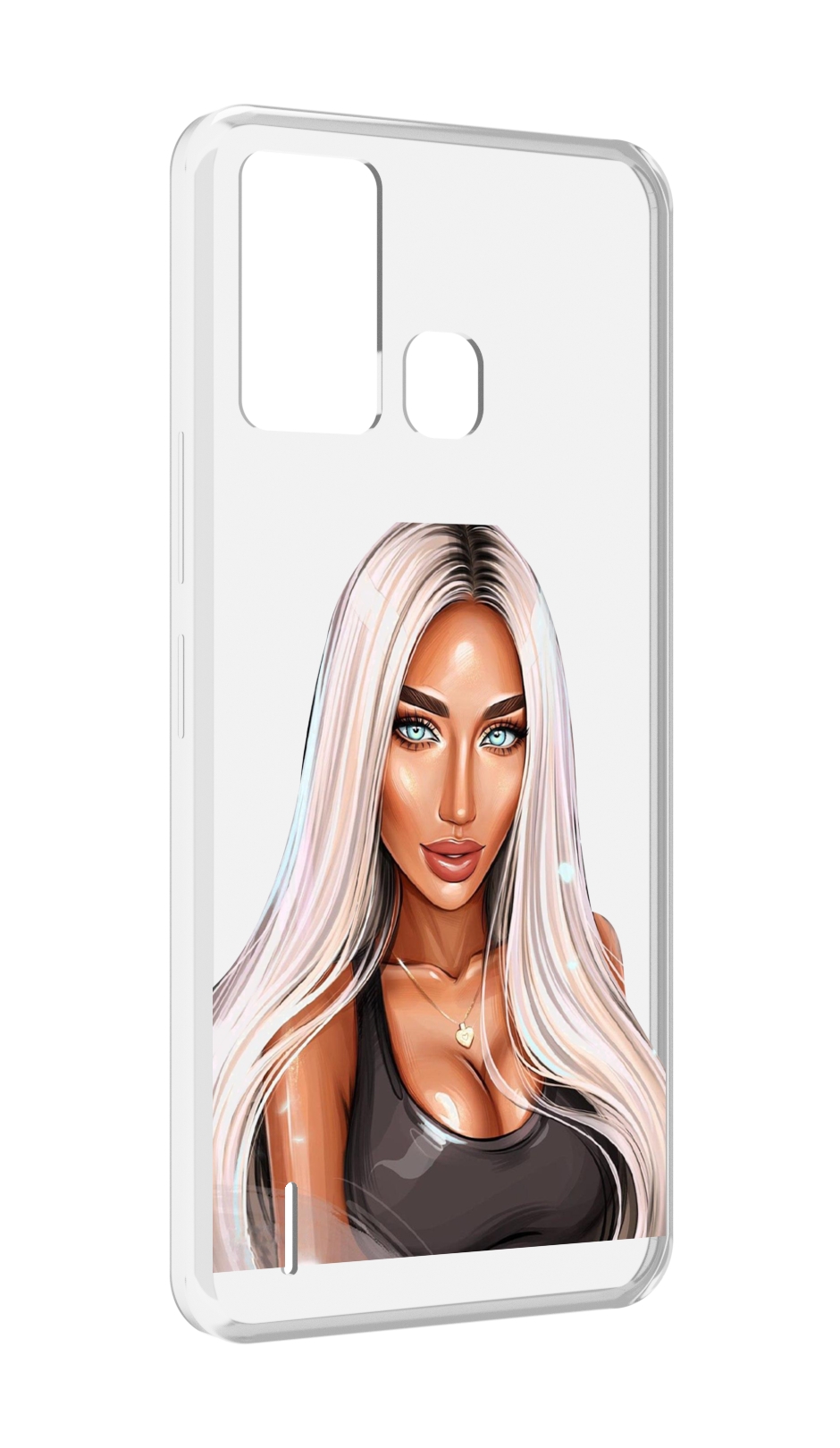 

Чехол MyPads Блондинка женский для ITEL S16 / ITEL Vision 1 Pro, Прозрачный, Tocco