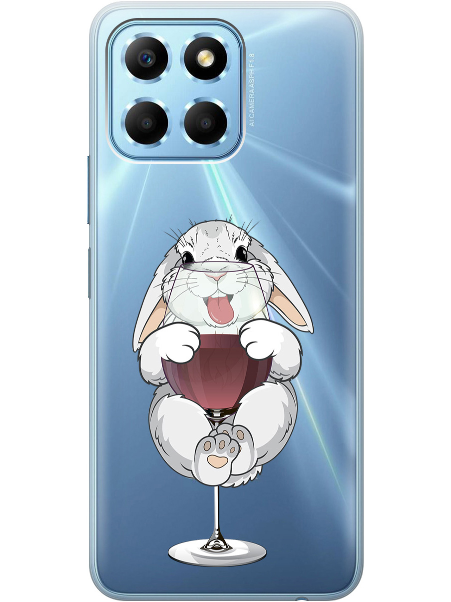 

Силиконовый чехол на Honor X6 / X8 5G с принтом "Кролик и бокал", Прозрачный;белый;бордовый, 762092275