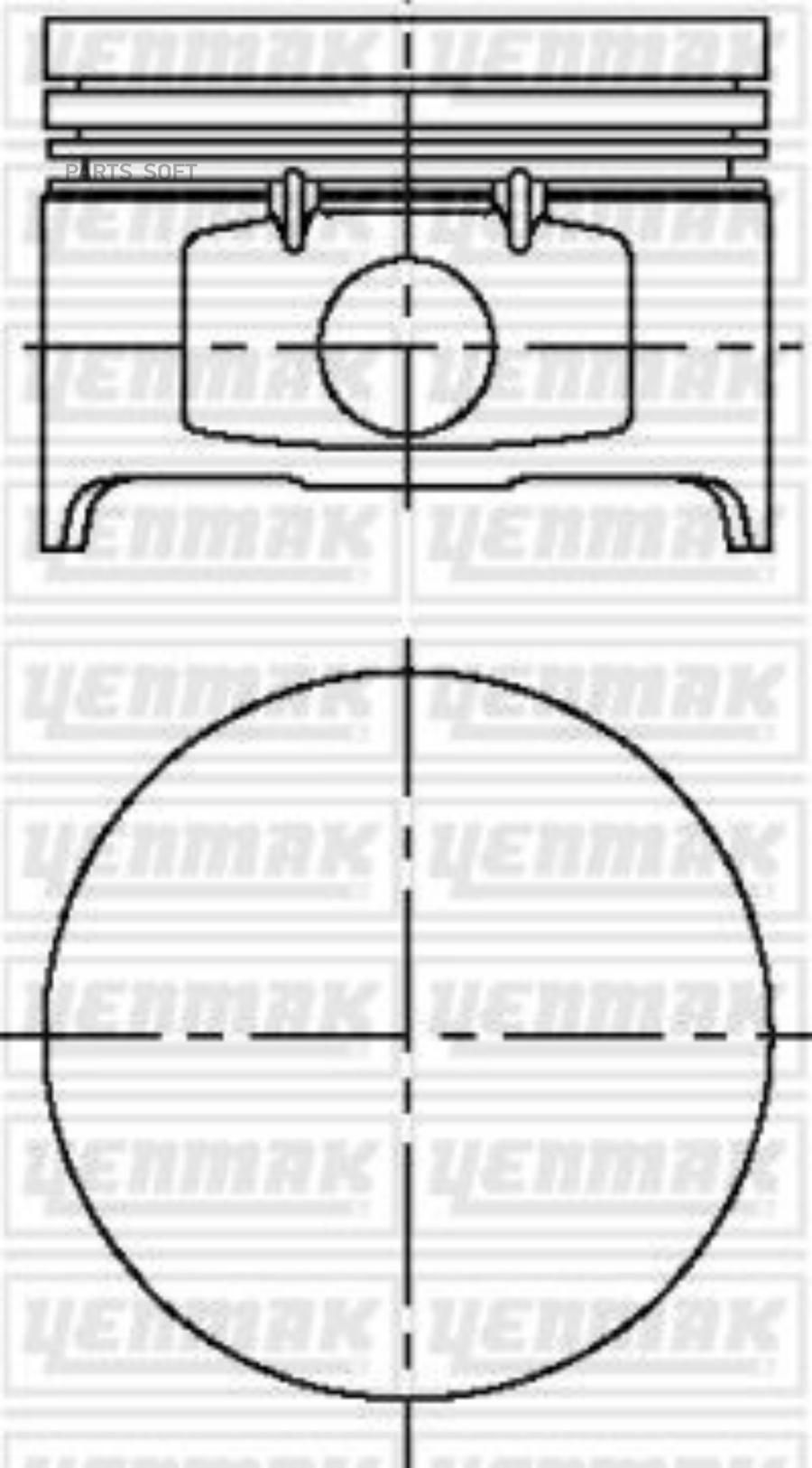 

Поршень ДВС с кольцами Dacia Logan. Renault Clio Symbol 1.4i 8V K7J =79.5 1.5x1.5x2.5 std