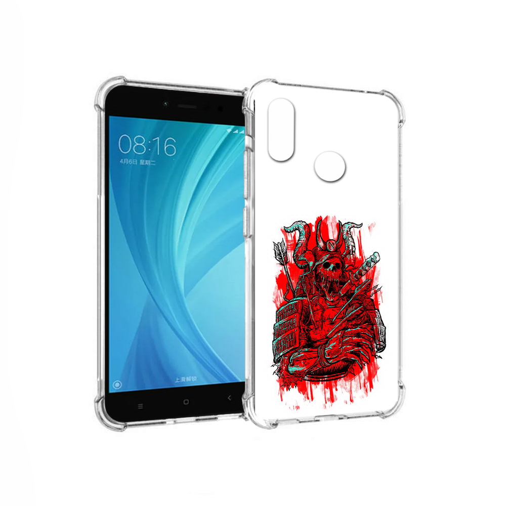 

Чехол MyPads Tocco для Xiaomi Redmi Note 5 красный скелет воин (PT113434.311.413), Прозрачный, Tocco