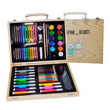 Набор для рисования в чемодане BluePink Hearts 12306mn/светло-бежевый bondibon набор для рисования художник светом 3840