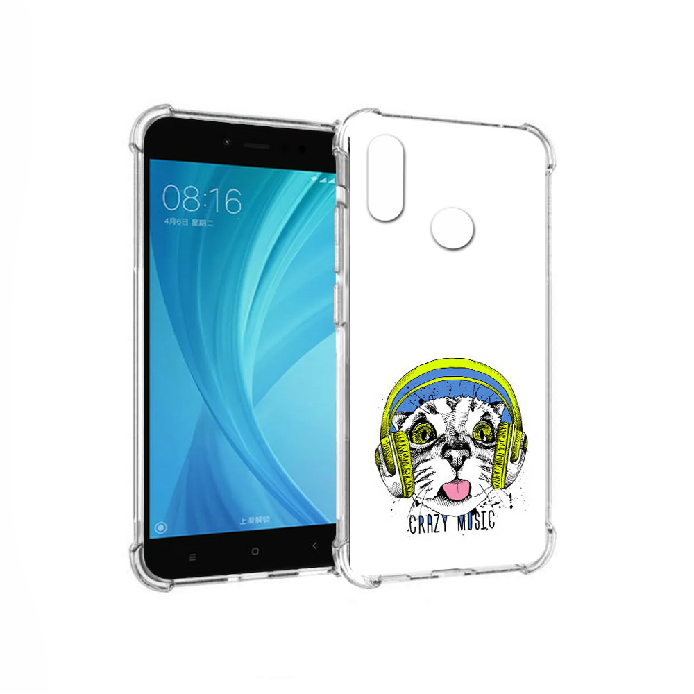 

Чехол MyPads Tocco для Xiaomi Redmi Note 5 кошка в наушниках рисунок (PT113434.311.403), Прозрачный, Tocco