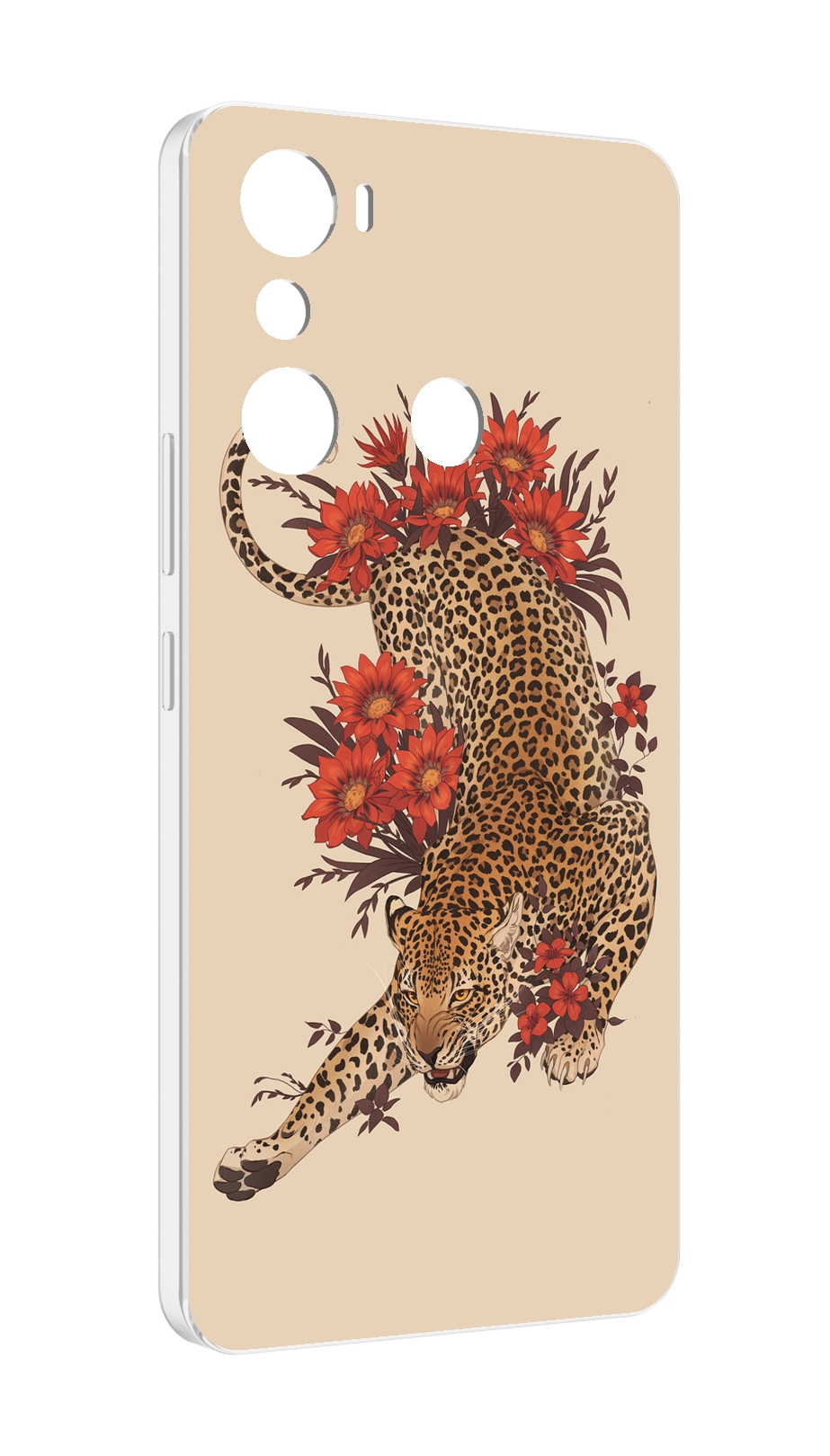 

Чехол MyPads тигр-из-цветов для Infinix Hot 20i, Прозрачный, Tocco