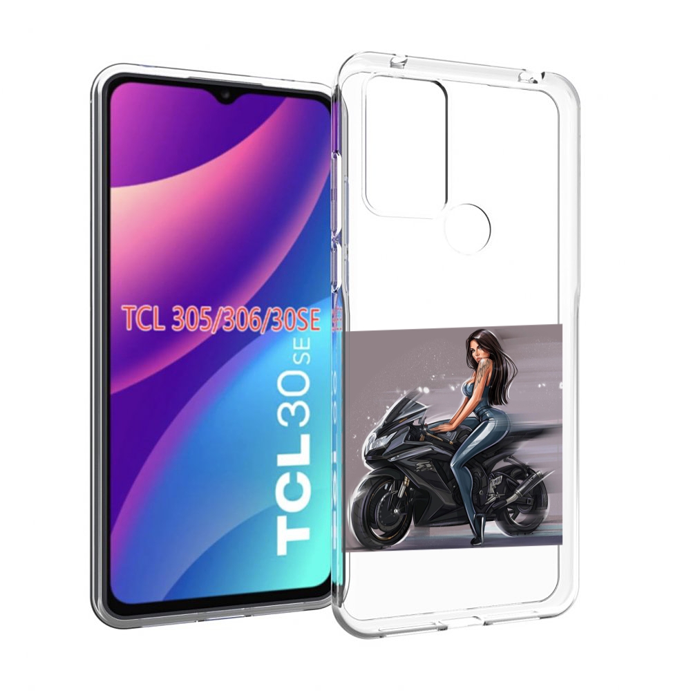 

Чехол MyPads девушка-на-мотоцикле для TCL 30SE/305/306/30E, Tocco