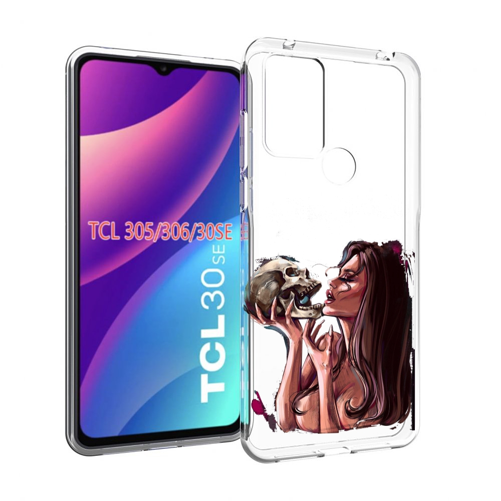 

Чехол MyPads девушка-модель-с-черепом для TCL 30SE/305/306/30E, Tocco