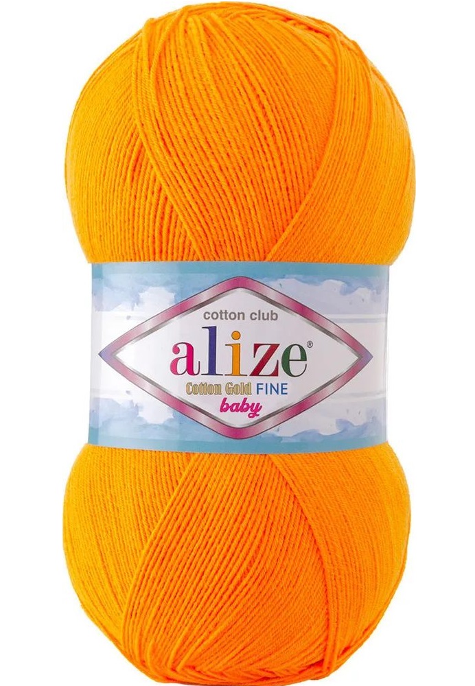 фото Пряжа cotton gold fine baby 55% хлопок, 45% акрил 470м/100гр (83 тыква) alize