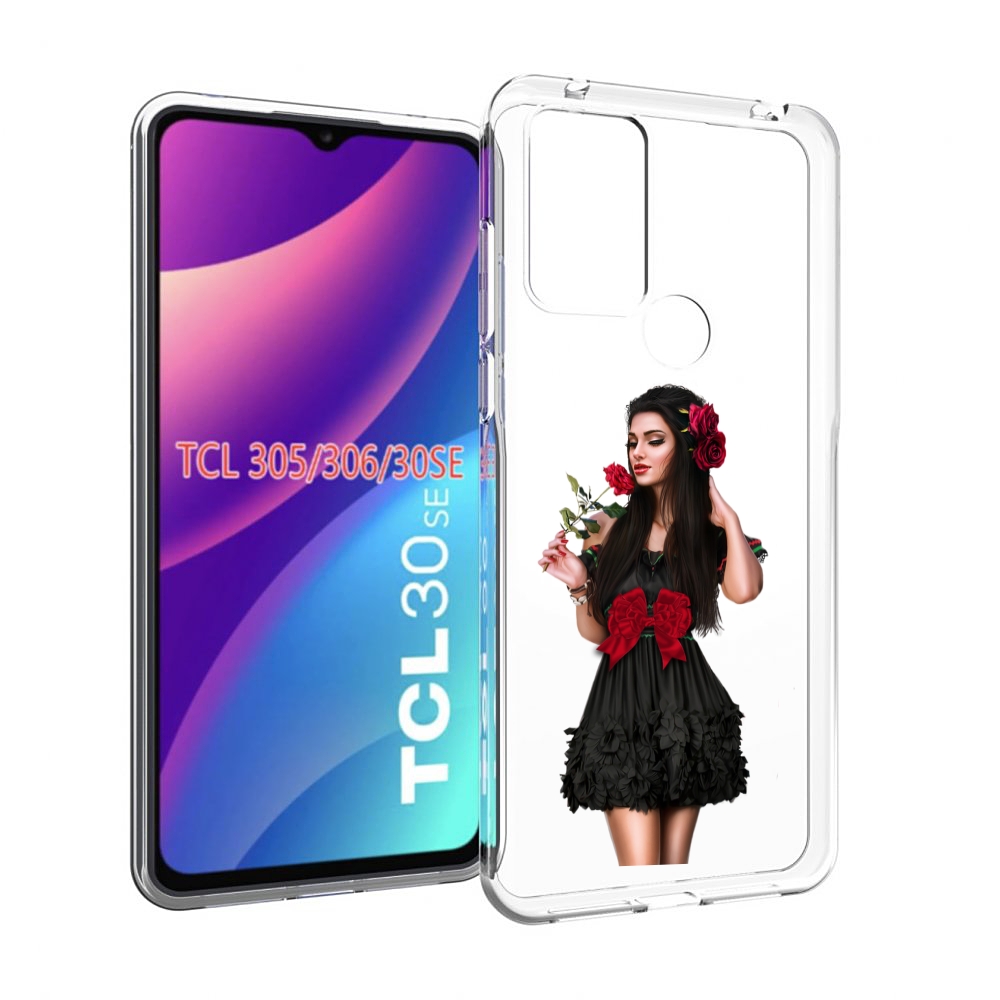 

Чехол MyPads девушка-в-черном-платье-с-розой женский для TCL 30SE/TCL 305/TCL 306/..., Tocco