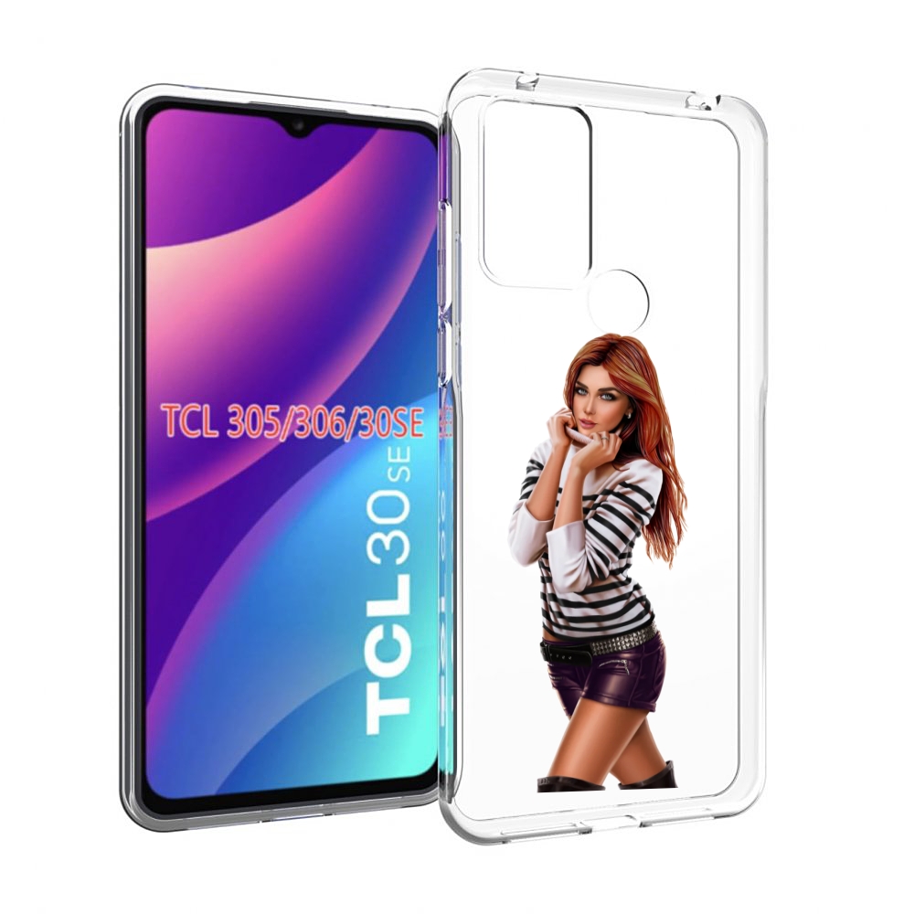 

Чехол MyPads девушка-в-свитере-с-полоской для TCL 30SE/305/306/30E, Tocco