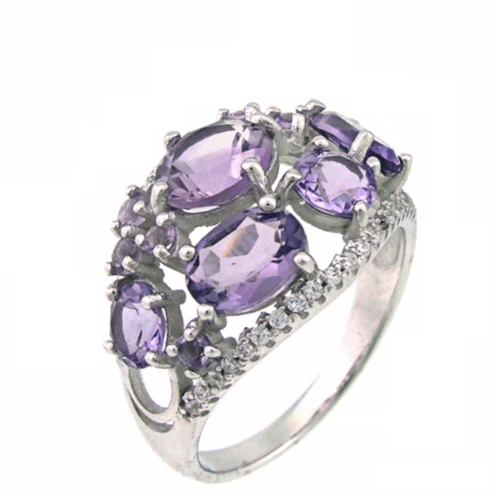 

Кольцо из серебра с аметистом и фианитом р. 18 Balex Jewellery 1405937133, 1405937133