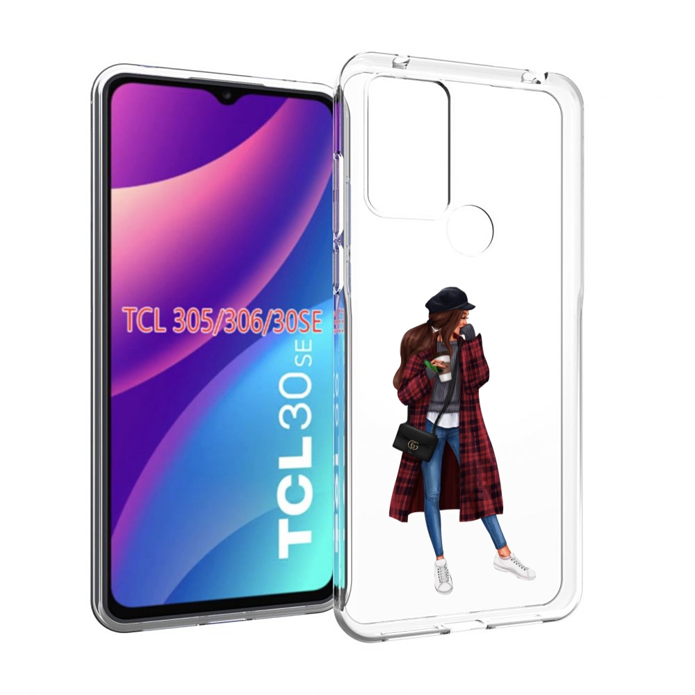 

Чехол MyPads девушка-в-клетчатом-пальто для TCL 30SE/305/306/30E, Tocco