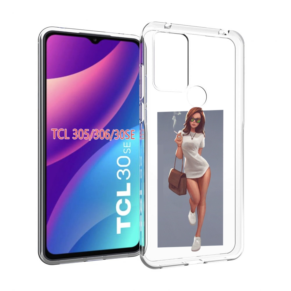 

Чехол MyPads девушка-в-белой-футболке женский для TCL 30SE/305/306/30E, Tocco