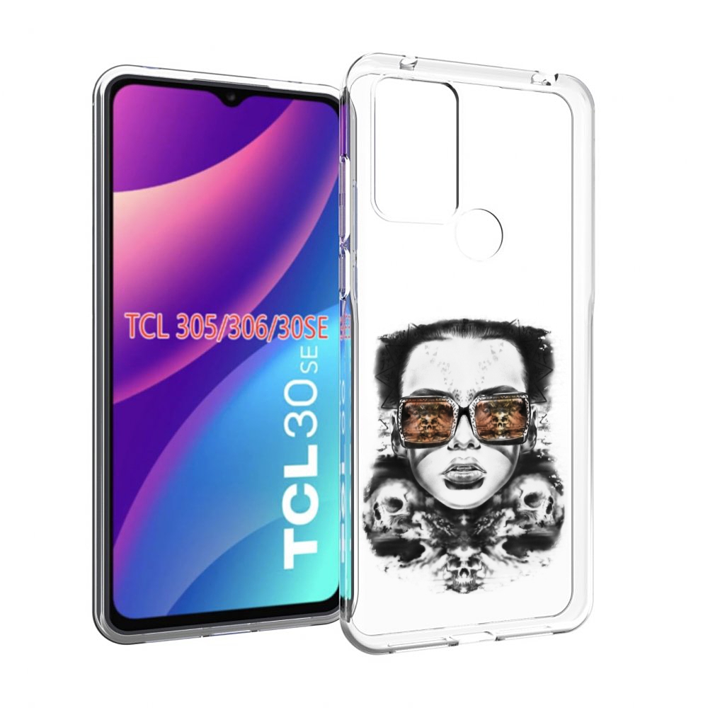 

Чехол MyPads девушка с черепами в очках женский для TCL 30SE/305/306/30E, Tocco