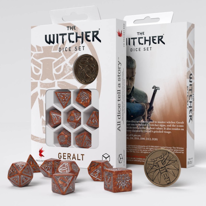 Набор кубиков для игры Q-Workshop The Witcher Dice Set Geralt – The Monster Slayer, 7 шт.
