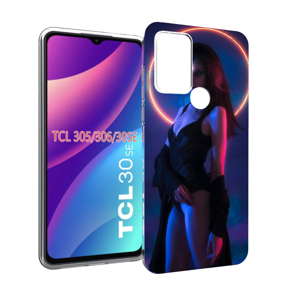 

Чехол MyPads девушка с неоновым кругом женский для TCL 30SE / TCL 305 / TCL 306 / TCL 30E, Tocco