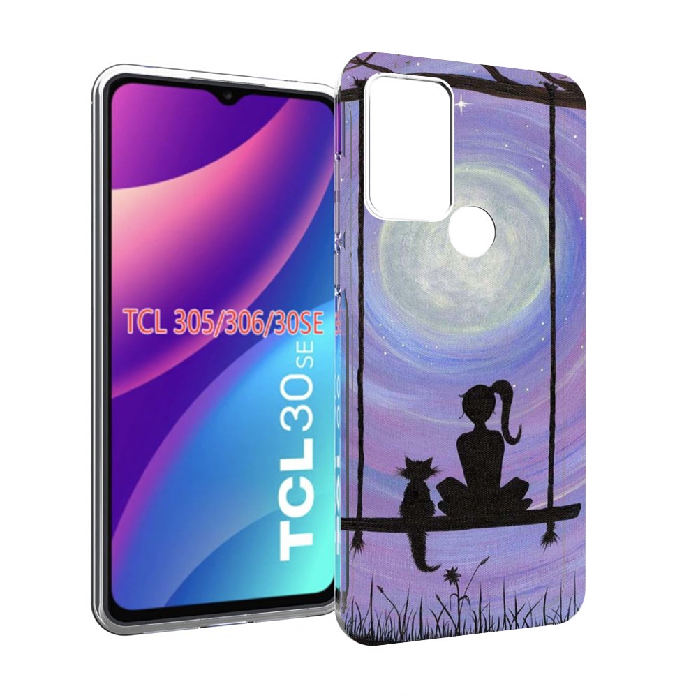 

Чехол MyPads девушка с котом на качеле женский для TCL 30SE/305/306/30E, Tocco