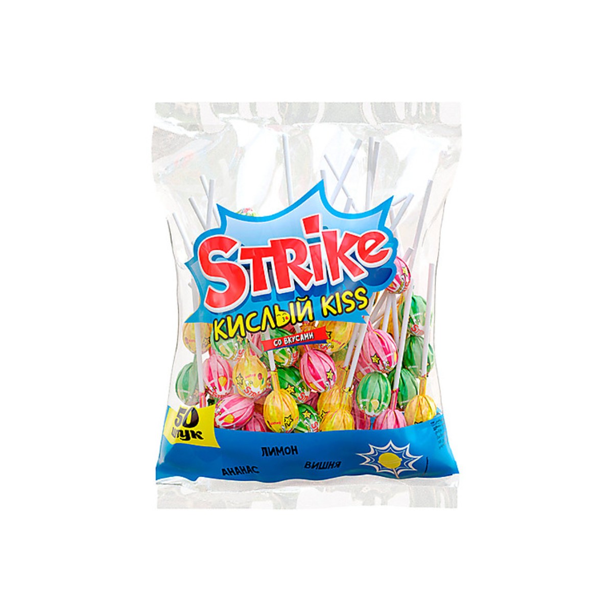 

Карамель Strike на палочке Кислый kiss, 565 г