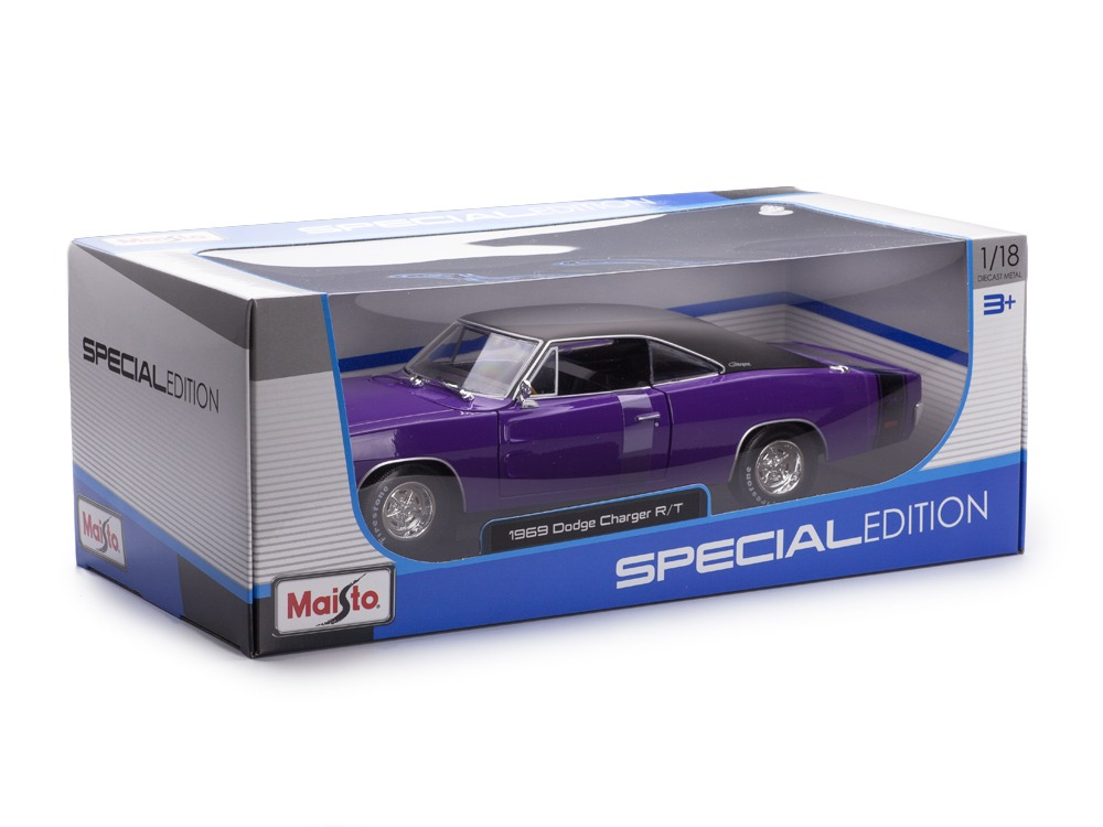 Машинка Maisto 1:18 1969 Dodge Charger R/T purple 31387 машинка welly 2016 dodge charger r t 1 38 43742