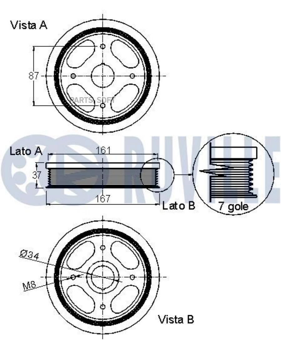 Шкив Коленвала Toyota Rav 4 Iii-Iv Ruville арт 520213 31130₽