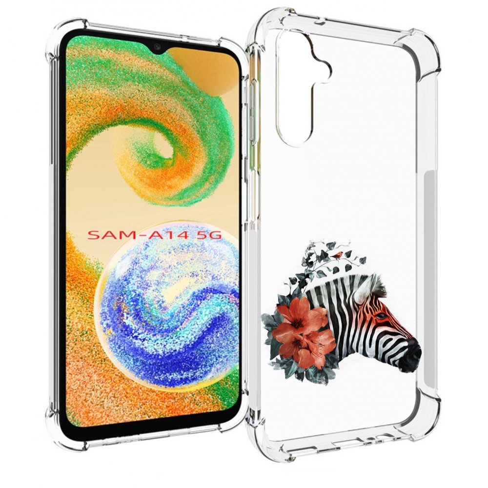 

Чехол MyPads Зебра с цветами для Samsung Galaxy A14 5G, Прозрачный, Tocco