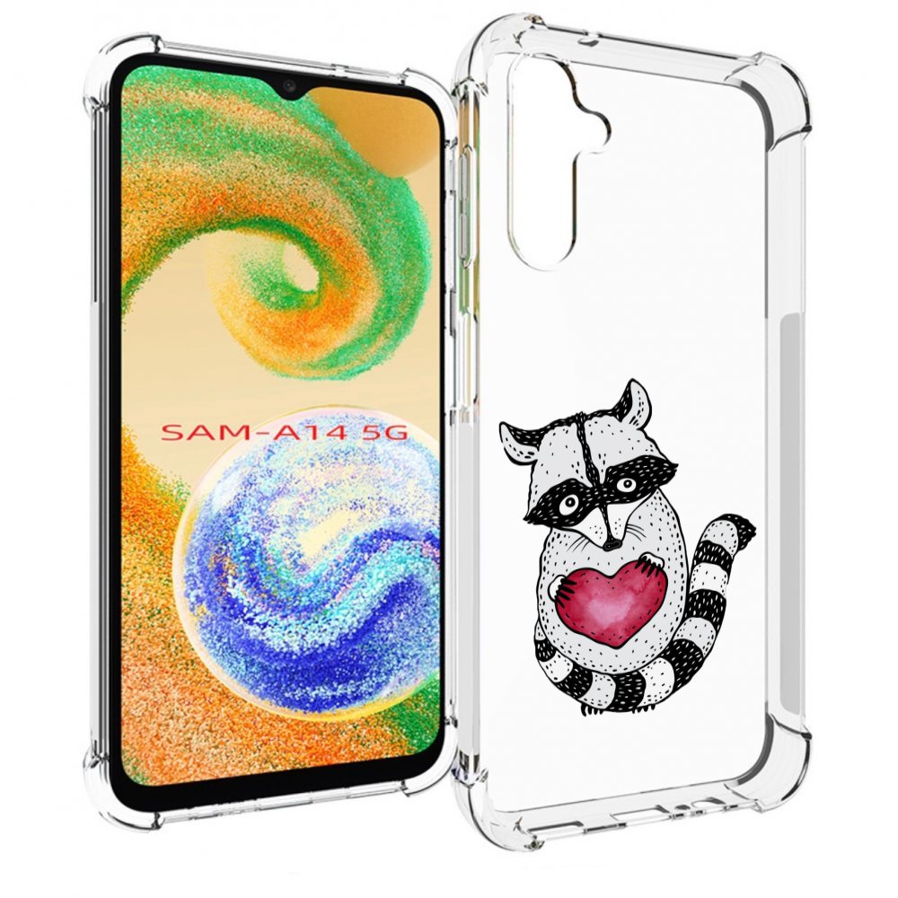 

Чехол MyPads Енот с сердечком для Samsung Galaxy A14 5G, Прозрачный, Tocco