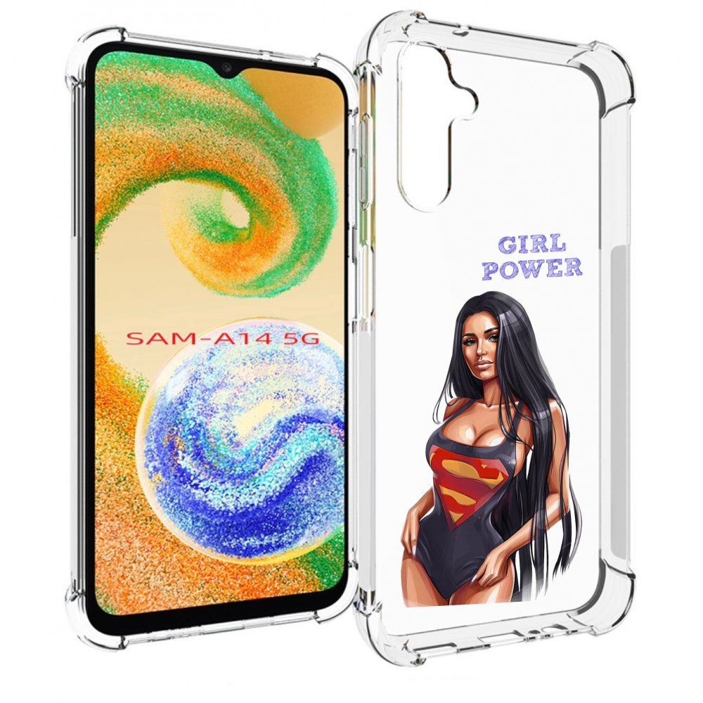 

Чехол MyPads Девушка-супермен женский для Samsung Galaxy A14 5G, Прозрачный, Tocco
