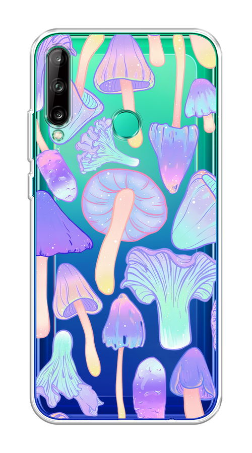 

Чехол на Honor 9C, Huawei P40 Lite E/Y7p "Пастельные грибы", Фиолетовый;голубой, 6103350-1