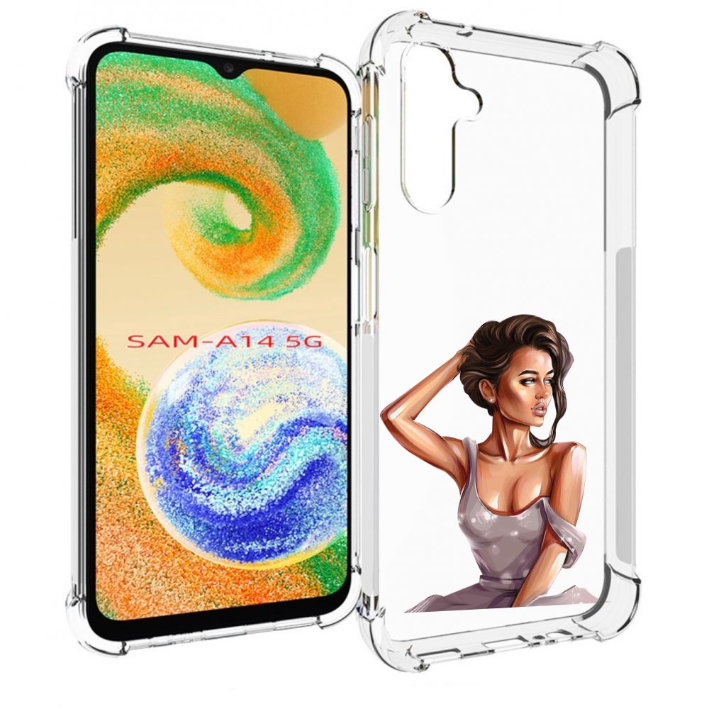 

Чехол MyPads Девушка-с-прической женский для Samsung Galaxy A14 5G, Прозрачный, Tocco