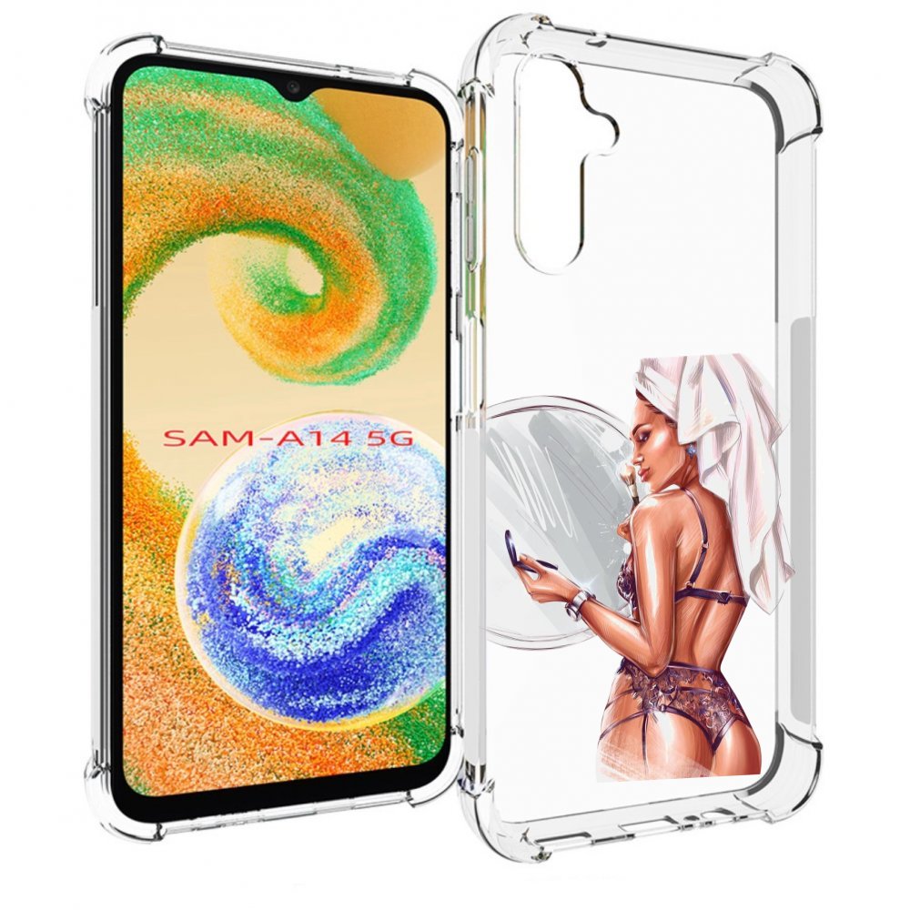 Чехол MyPads Девушка-с-полотенцем женский для Samsung Galaxy A14 5G