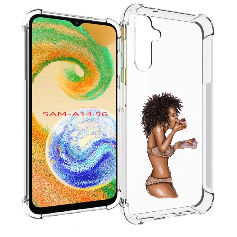 

Чехол MyPads Девушка-с-пирожными женский для Samsung Galaxy A14 5G, Прозрачный, Tocco