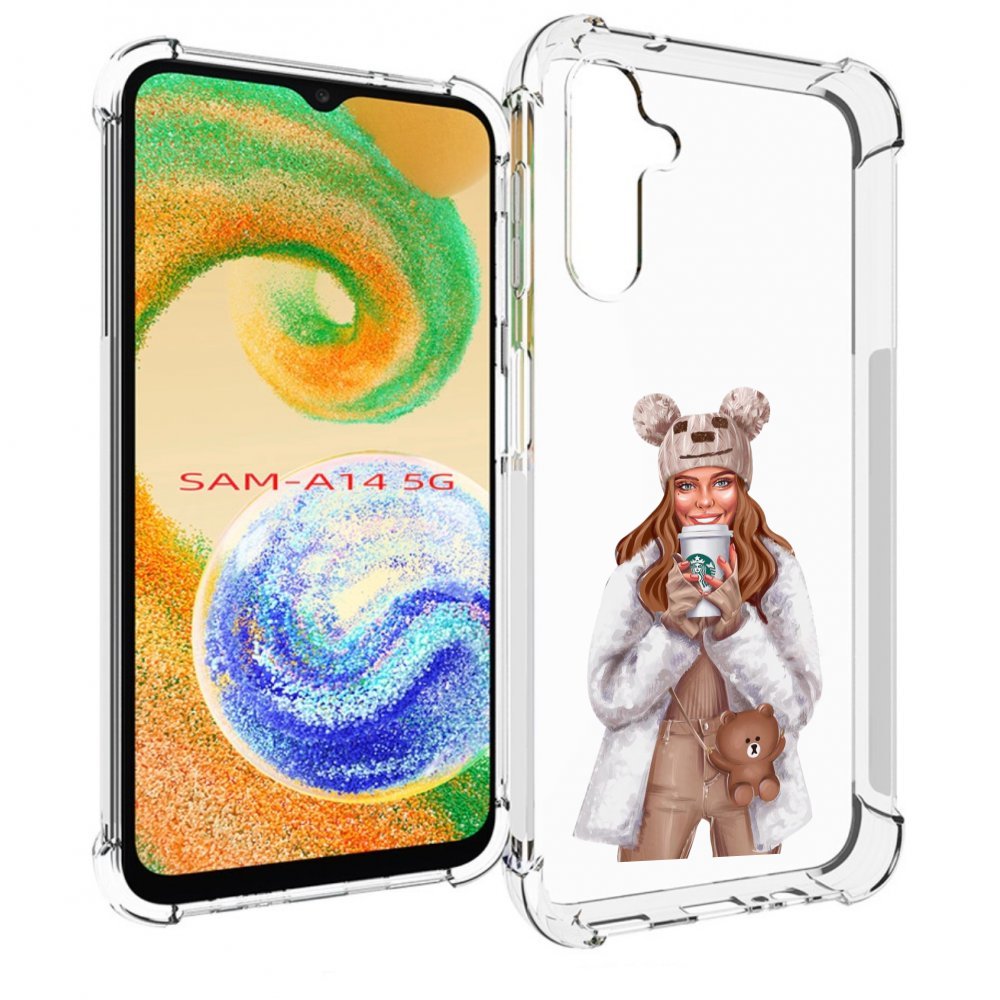 

Чехол MyPads Девушка-с-кофе-старбакс женский для Samsung Galaxy A14 5G, Прозрачный, Tocco