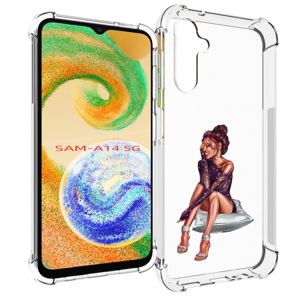 

Чехол MyPads Девушка-на-подушке женский для Samsung Galaxy A14 5G, Прозрачный, Tocco