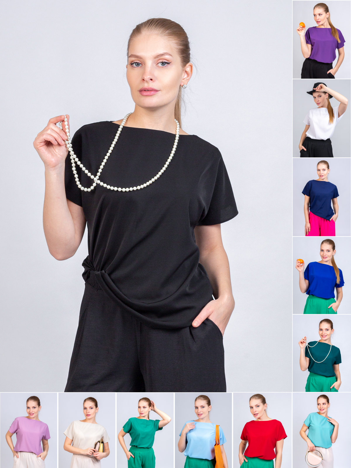 

Блуза женская KARMALIFE 22275 черная 42 RU, Черный, 22275