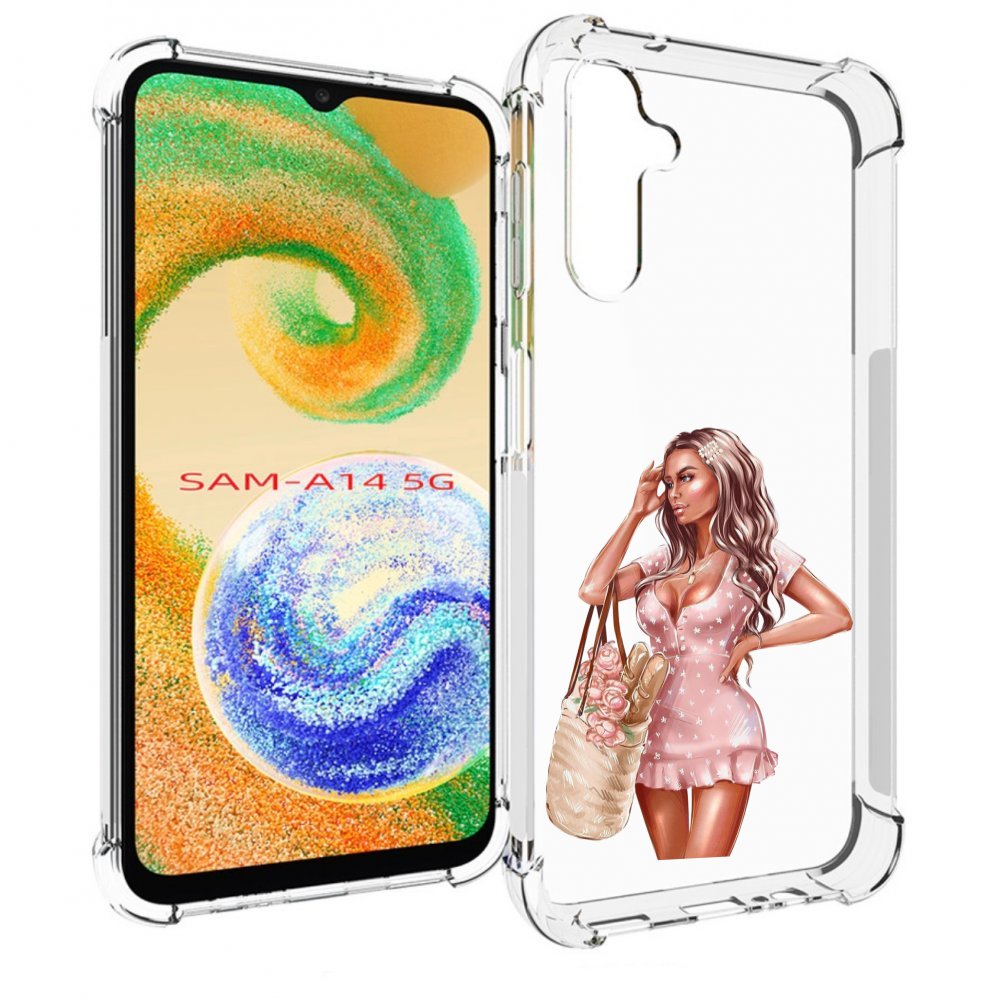 

Чехол MyPads Девушка-в-мини-платье женский для Samsung Galaxy A14 5G, Прозрачный, Tocco
