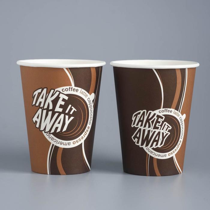 

Стакан бумажный "Take Away" для горячих напитков, 350 мл, диаметр 90 мм