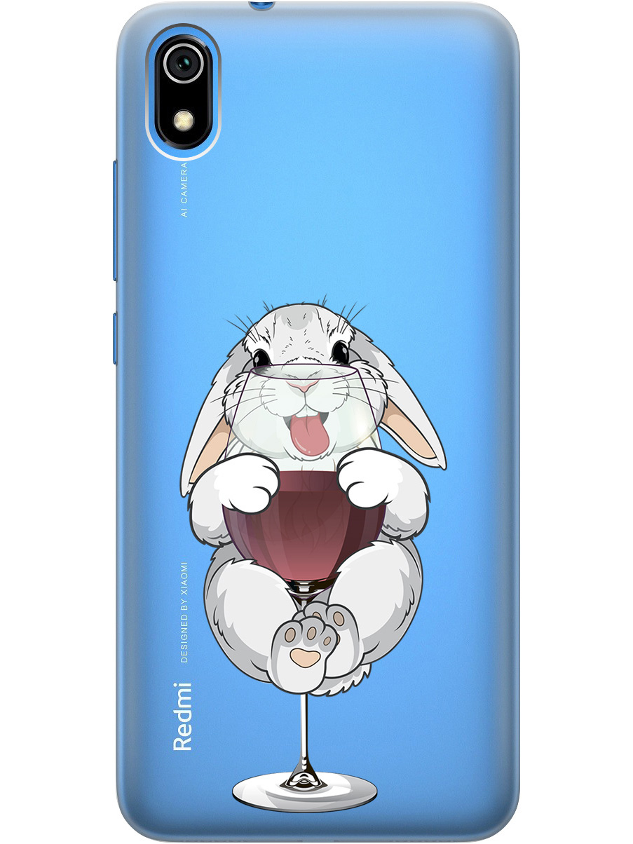 

Силиконовый чехол на Xiaomi Redmi 7A с принтом "Кролик и бокал", Прозрачный;белый;бордовый, 721424875