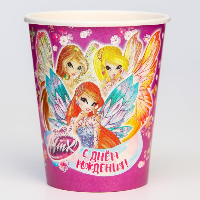 

Набор бумажных стаканов "С днем рождения!", Винкс, 250 мл, 10 шт, World of WINX