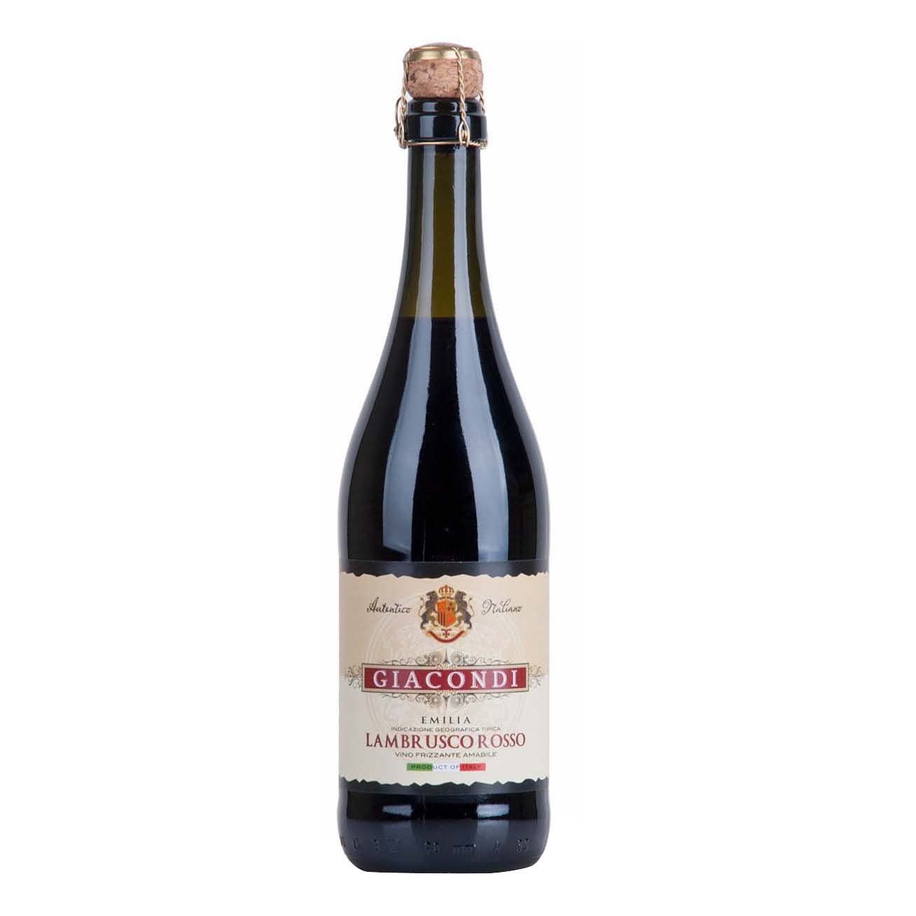 

Вино игристое Giacondi Lambrusco Rosso Emilia IGT розовое полусладкое 7,5% 0,75 л Италия