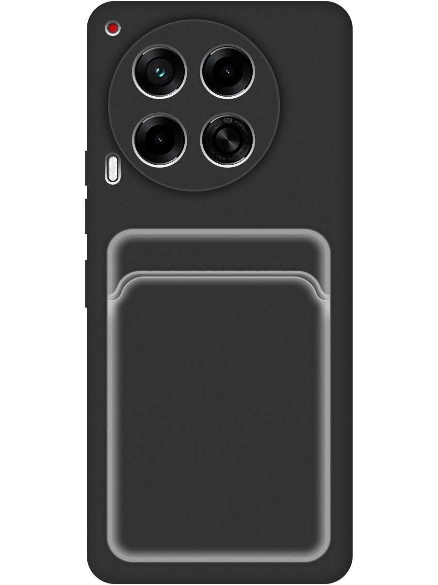

Силиконовый чехол на Tecno Camon 30 4g / 30 5g матовый с карманом для карты черный, 782632431