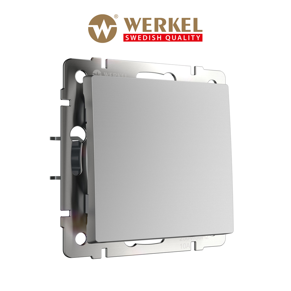 

Встраиваемый одноклавишный выключатель перекрестный Werkel W1113006 серебряный 10 А, Серебристый, Перекрестный переключатель одноклавишный