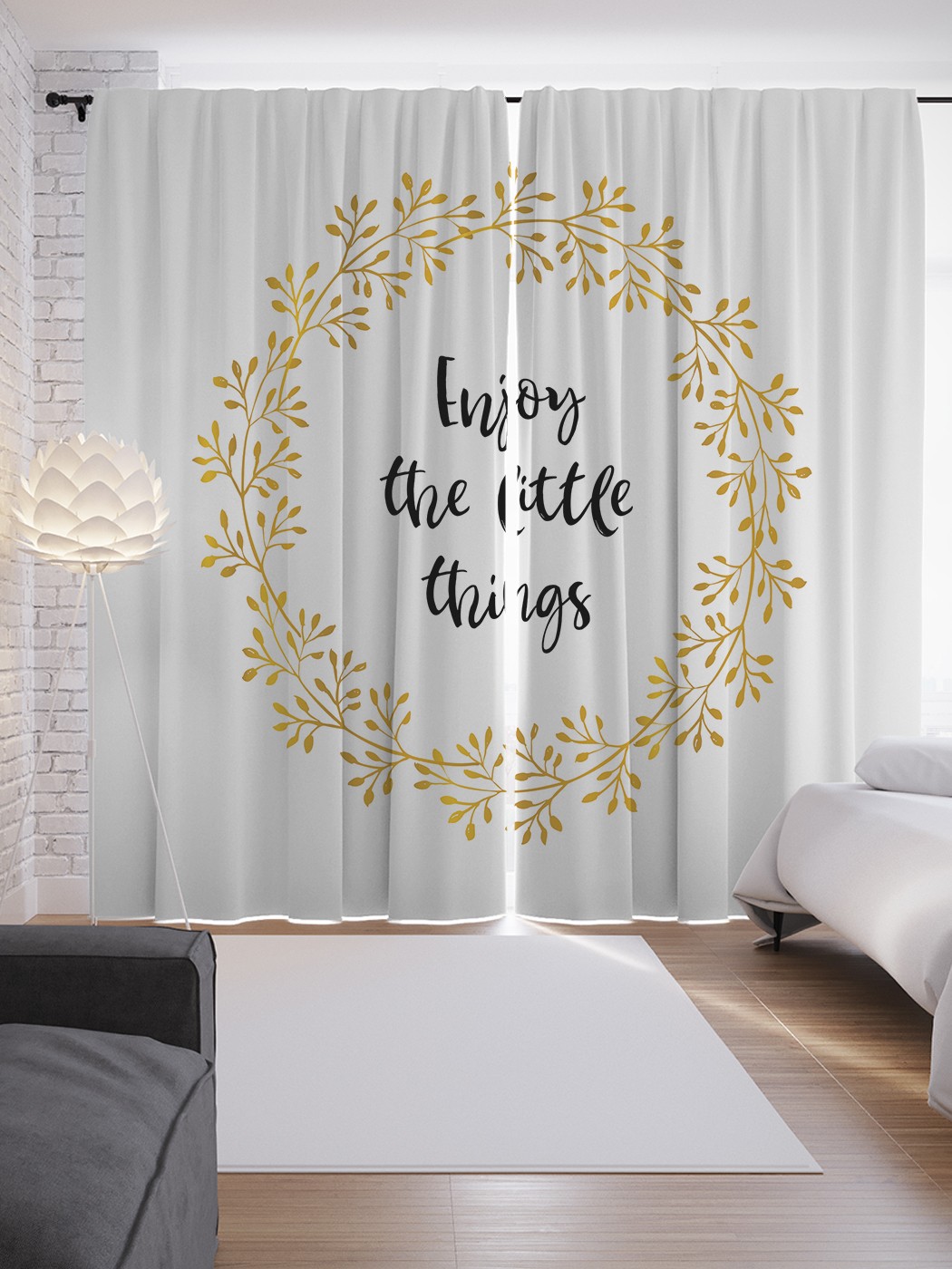 

Шторы JoyArty с фотопечатью "Радоваться мелочам" из сатена, 290х265 см, Радоваться мелочам