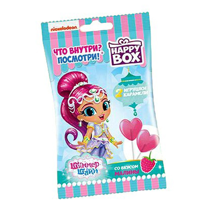 

Карамель Happy Box Шиммер и Шайн малина с игрушкой 30 г