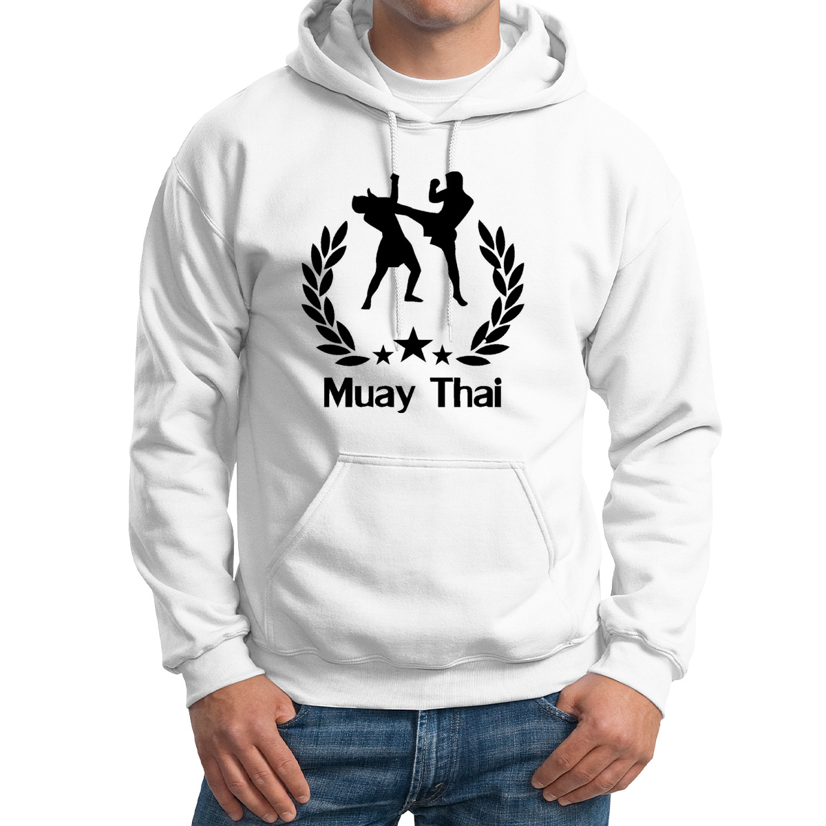 Худи унисекс белое Muay Thai