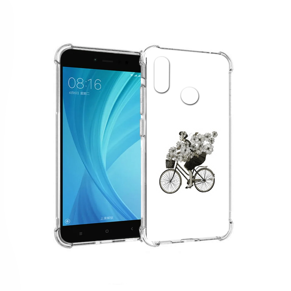 

Чехол MyPads Tocco для Xiaomi Redmi Note 5 девушка на велосипеде с цветами, Прозрачный, Tocco