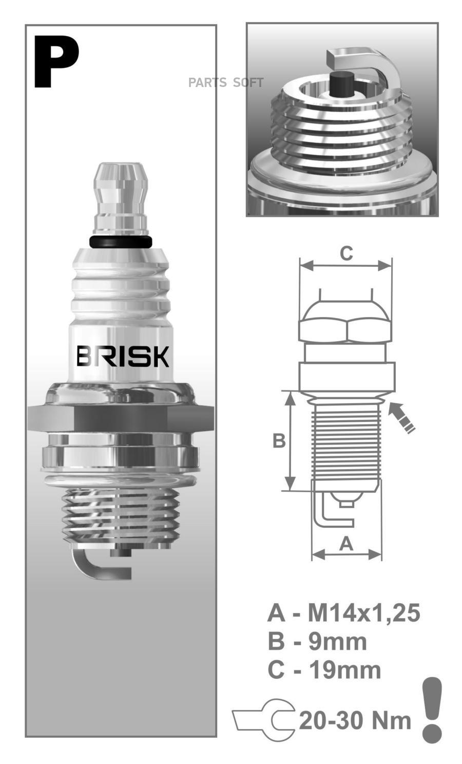 

Свеча зажигания BRISK Garden PR15