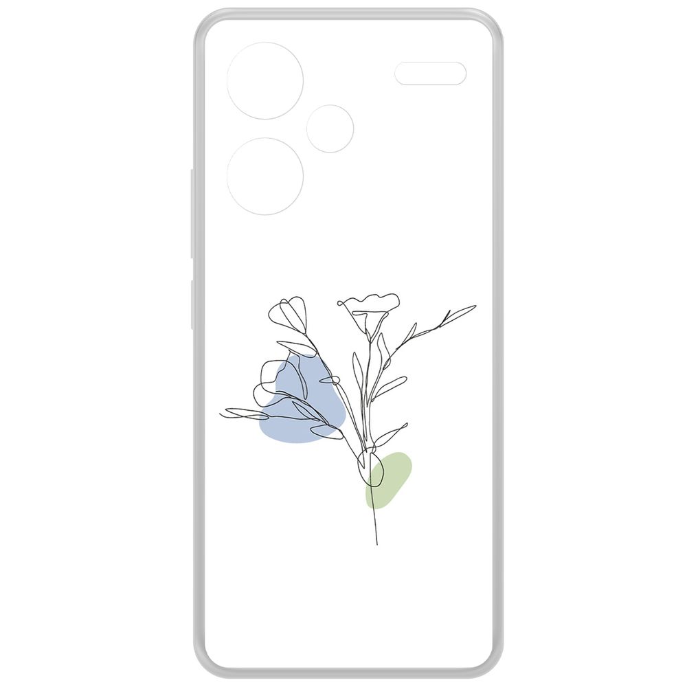 

Чехол-накладка Krutoff Clear Case Эустома для Xiaomi Redmi Note 13 Pro+ 5G, Прозрачный