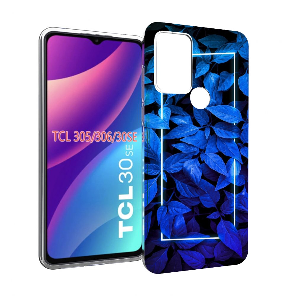 

Чехол MyPads голубые цветочки неон для TCL 30SE/305/306/30E, Tocco