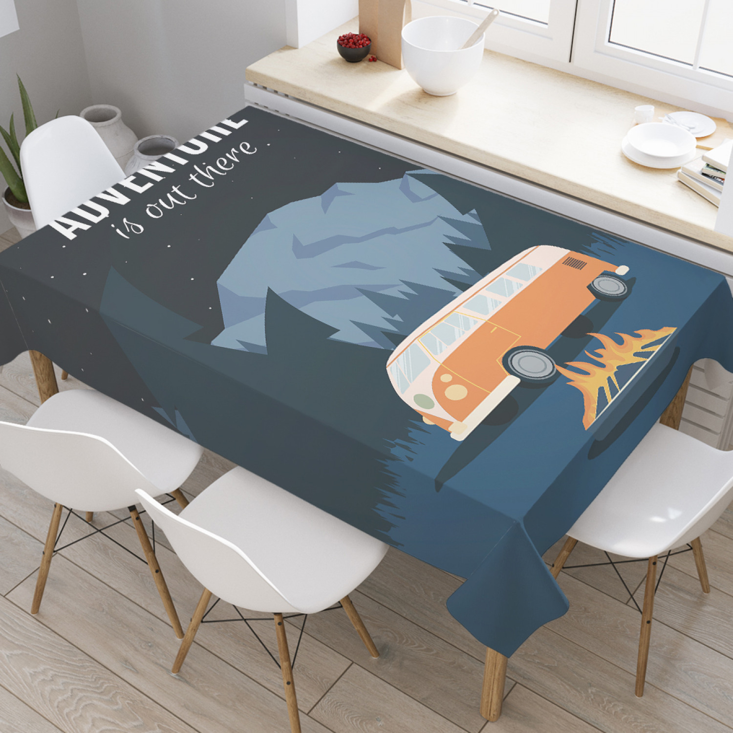 

Скатерть прямоугольная JoyArty "Привал у горы" из оксфорда, 120x145 см, Черный, Привал у горы