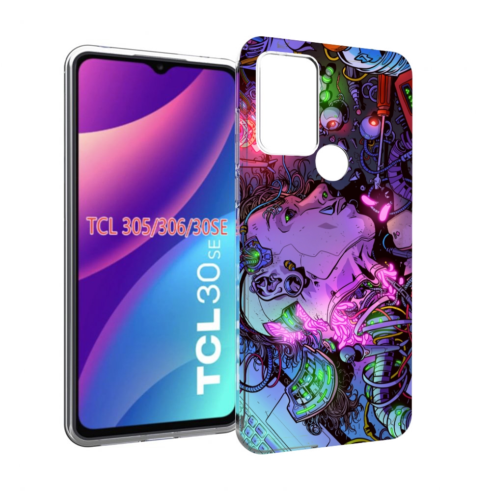 

Чехол MyPads голова робота мультик для TCL 30SE/305/306/30E, Tocco